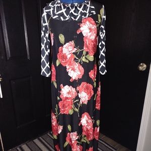 Floral/checker High Low dress